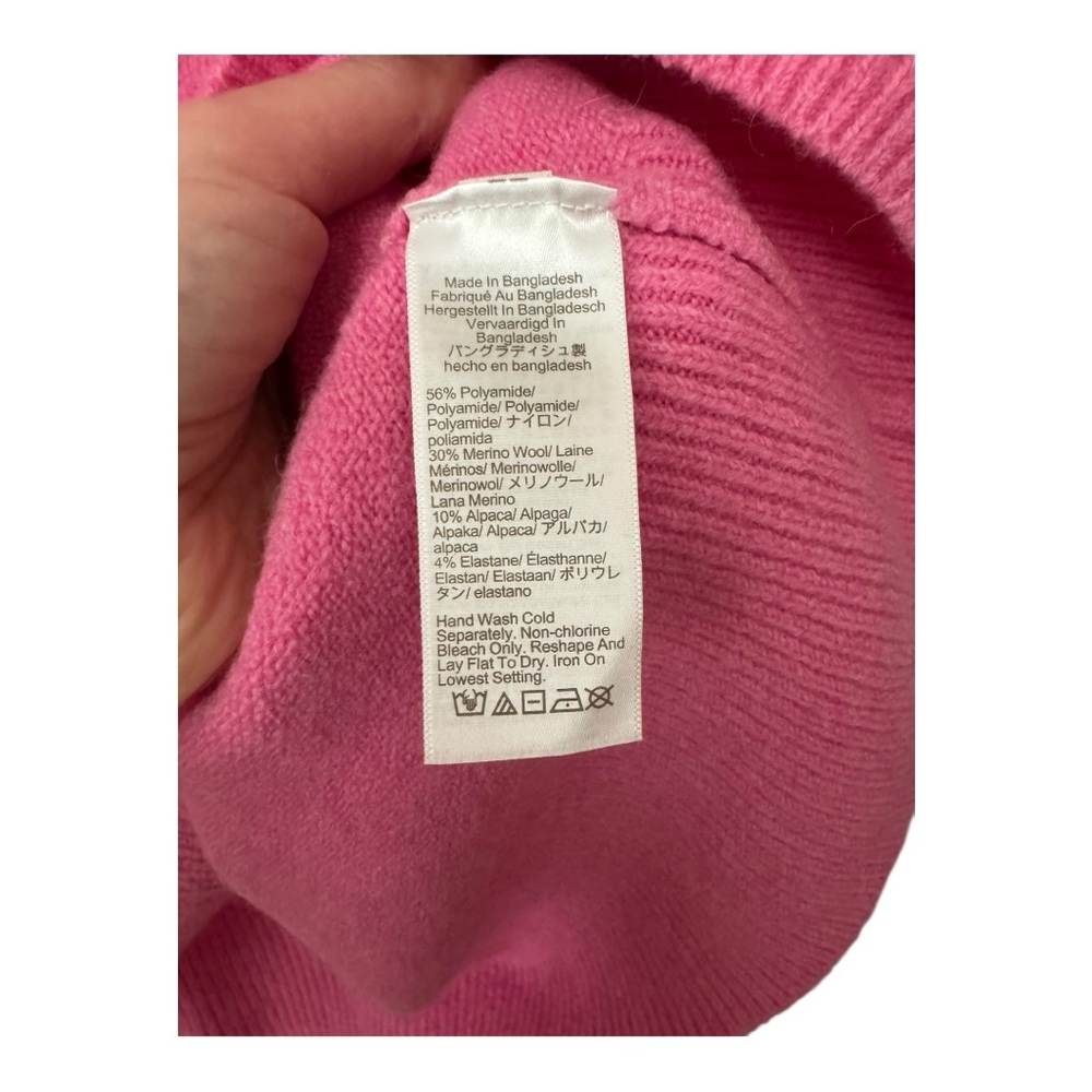 J. CREW | $118 Chunky Crewneck Sweater in Supersoft Yarn in Pink, Size Large - Picture 7 of 8